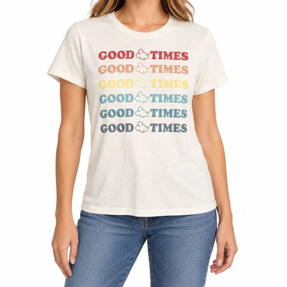 Junk Food Good Times Mickey Mouse Graphic Tee | Size Large